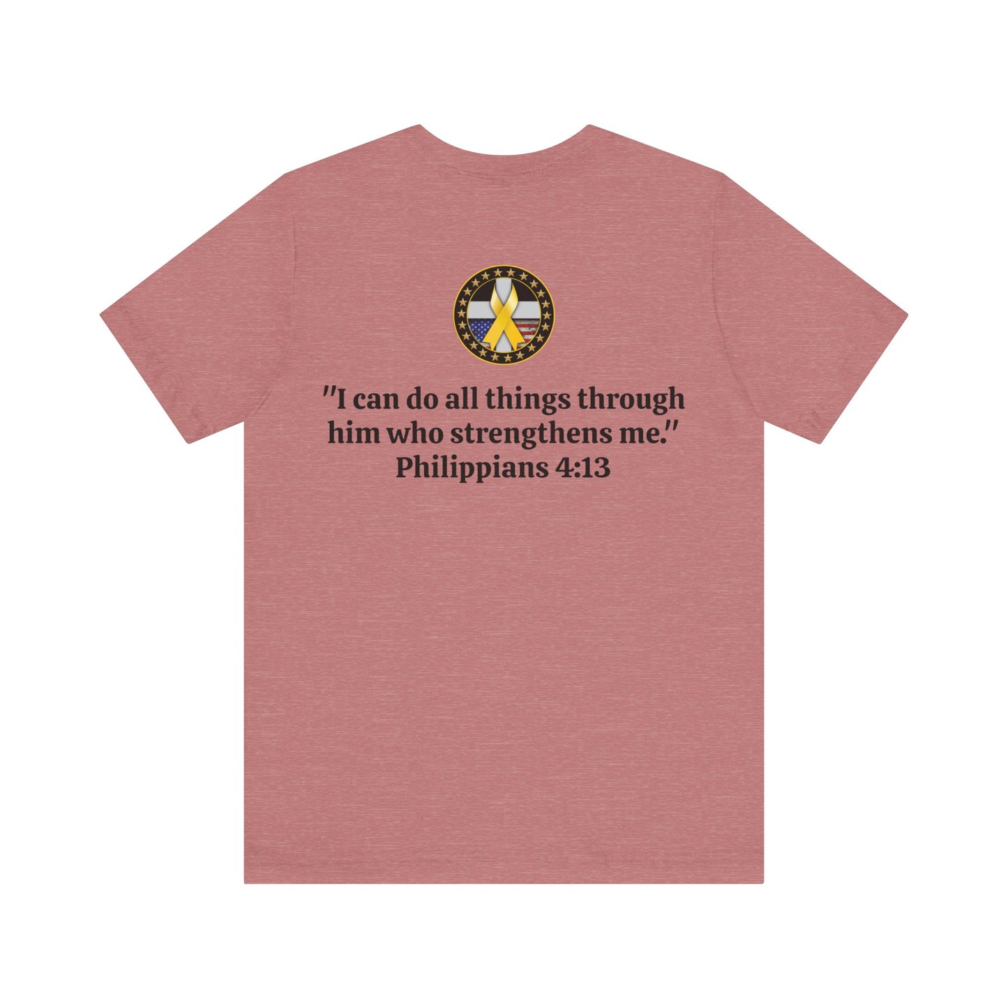 Hero Philippians 4:13 Scripture Unisex Jersey Short Sleeve Tee