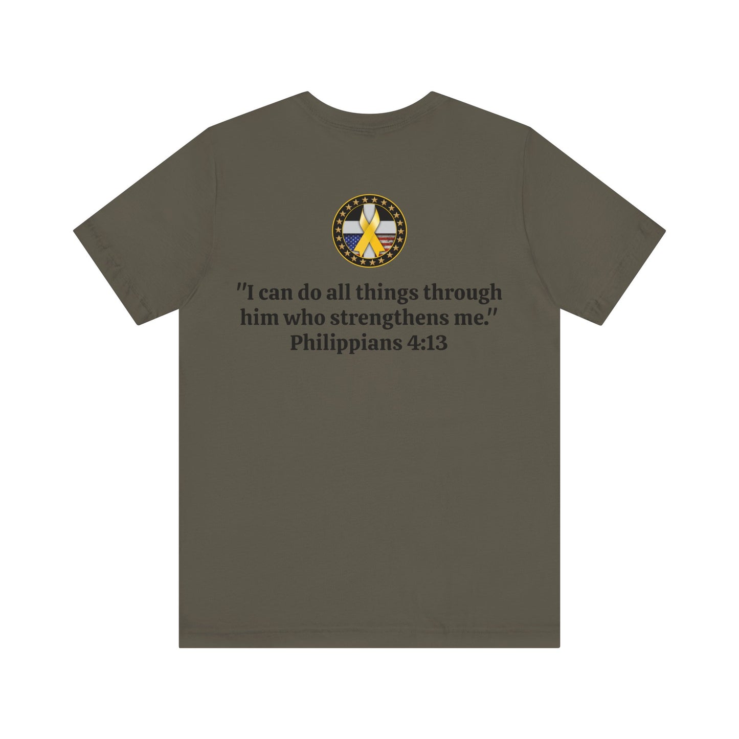 Hero Philippians 4:13 Scripture Unisex Jersey Short Sleeve Tee