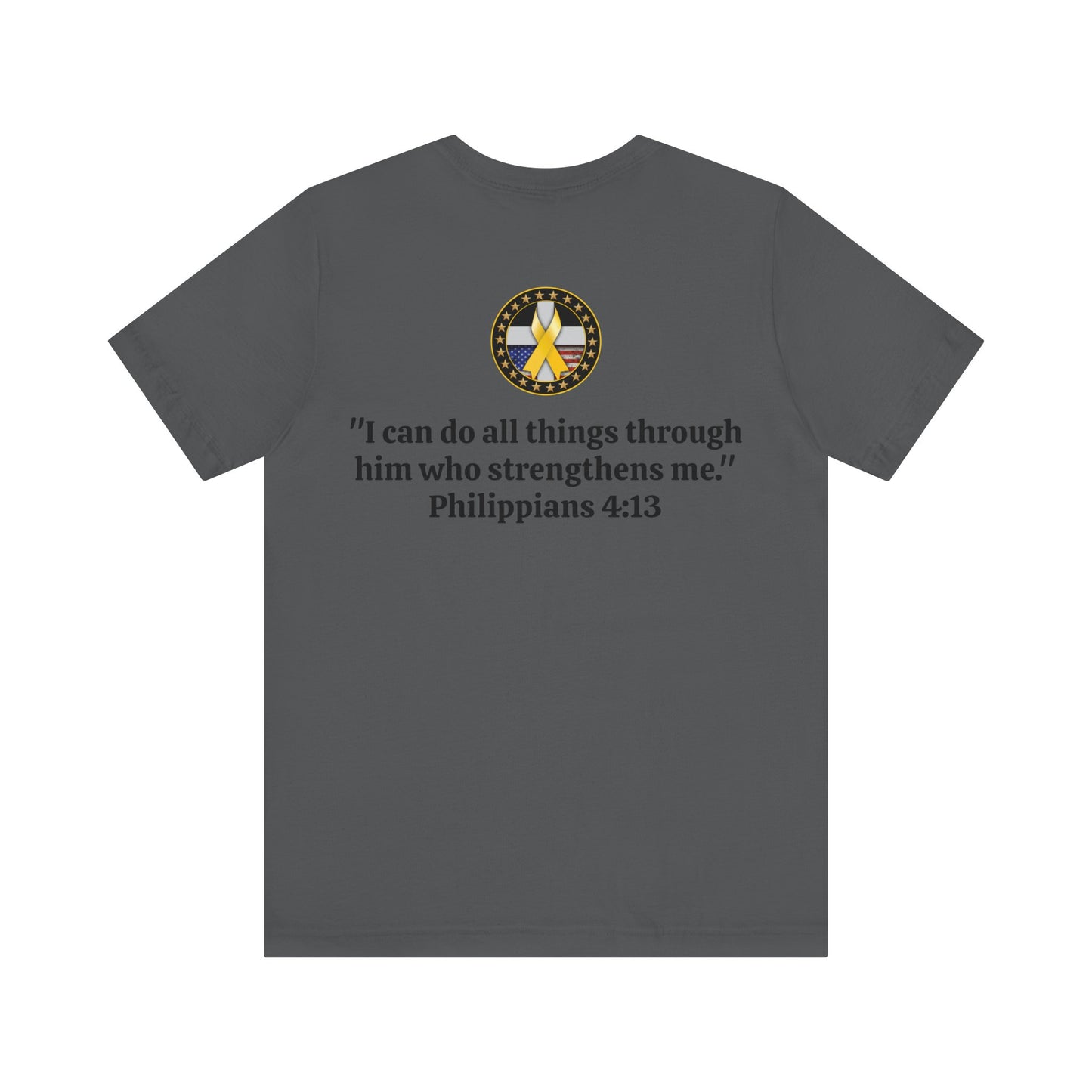 Hero Philippians 4:13 Scripture Unisex Jersey Short Sleeve Tee