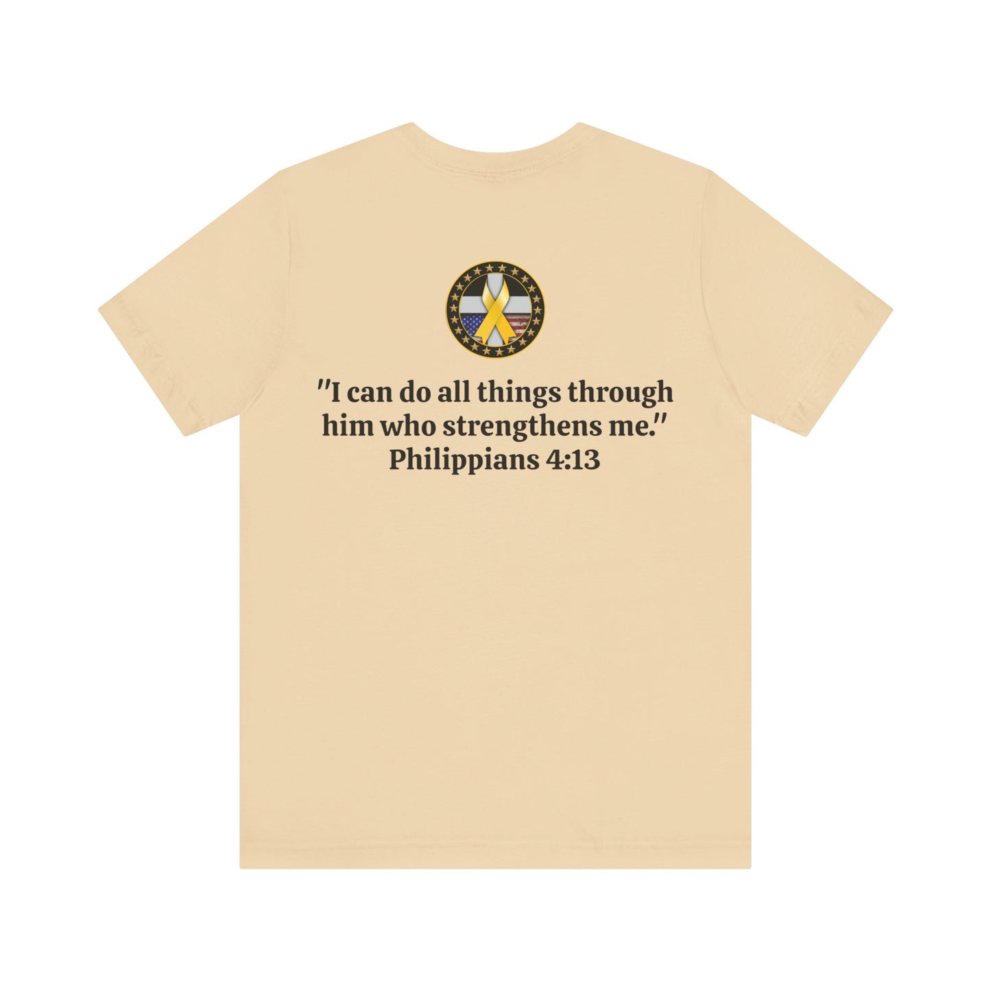 Hero Philippians 4:13 Scripture Unisex Jersey Short Sleeve Tee