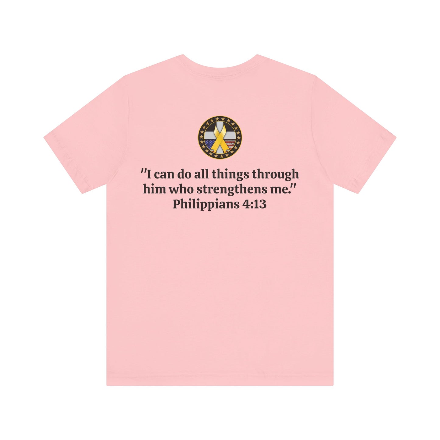Hero Philippians 4:13 Scripture Unisex Jersey Short Sleeve Tee