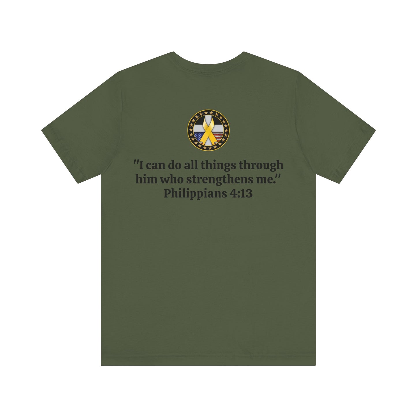 Hero Philippians 4:13 Scripture Unisex Jersey Short Sleeve Tee