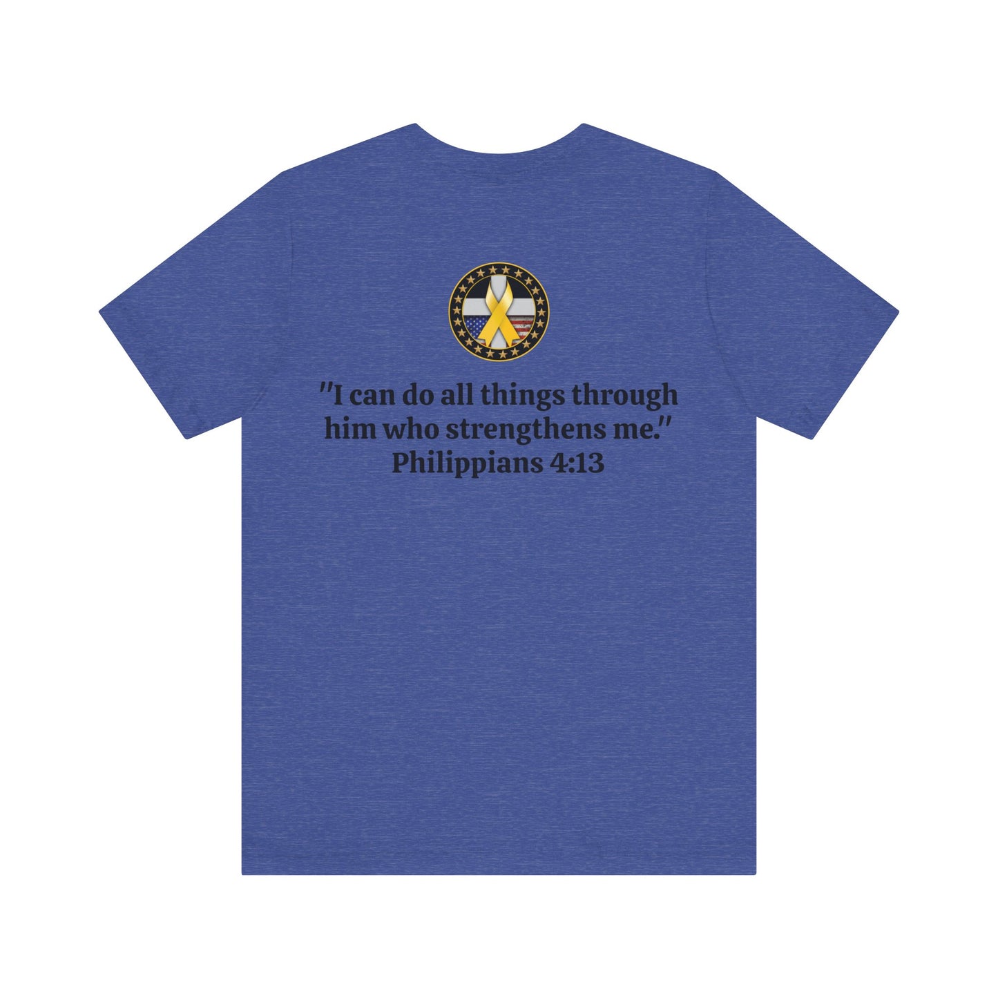 Hero Philippians 4:13 Scripture Unisex Jersey Short Sleeve Tee