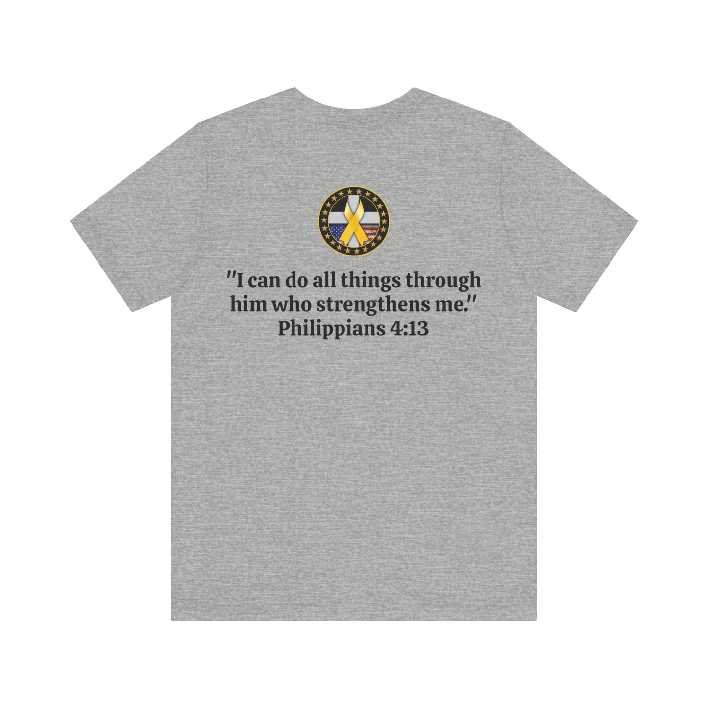 Hero Philippians 4:13 Scripture Unisex Jersey Short Sleeve Tee