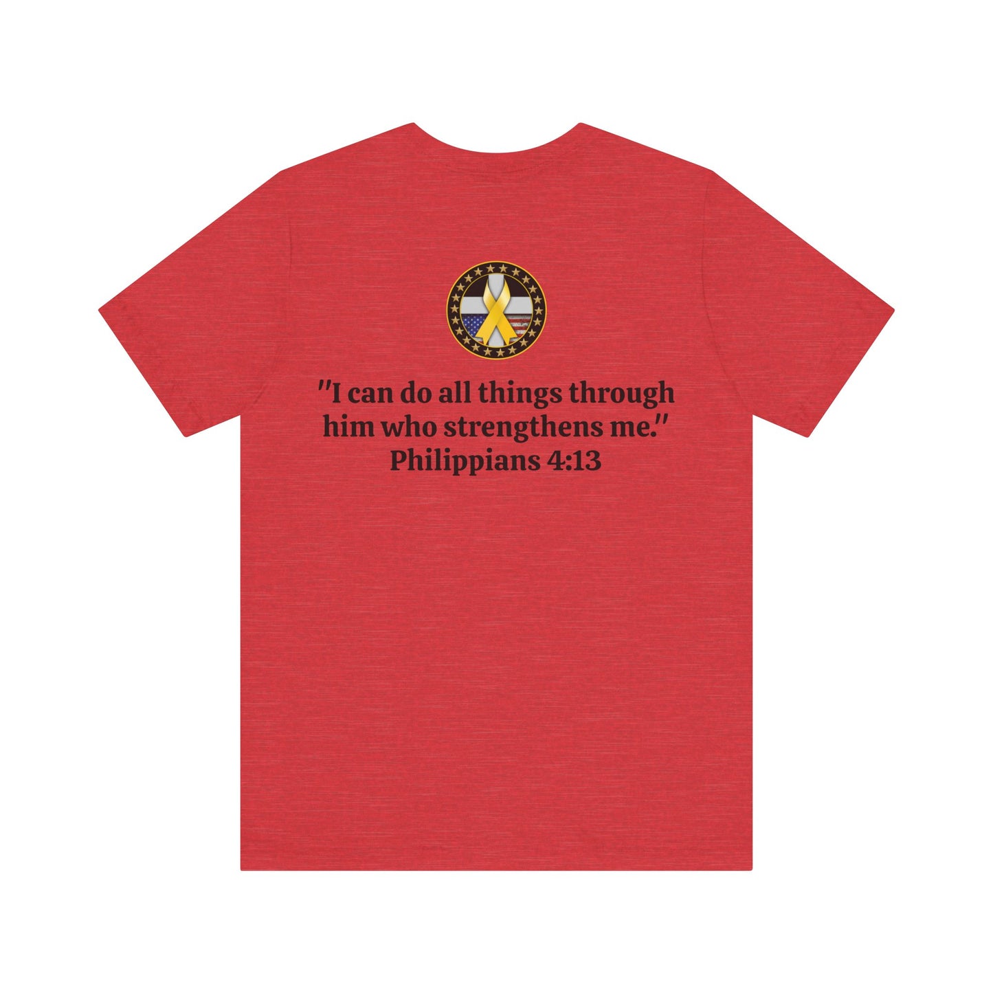 Hero Philippians 4:13 Scripture Unisex Jersey Short Sleeve Tee