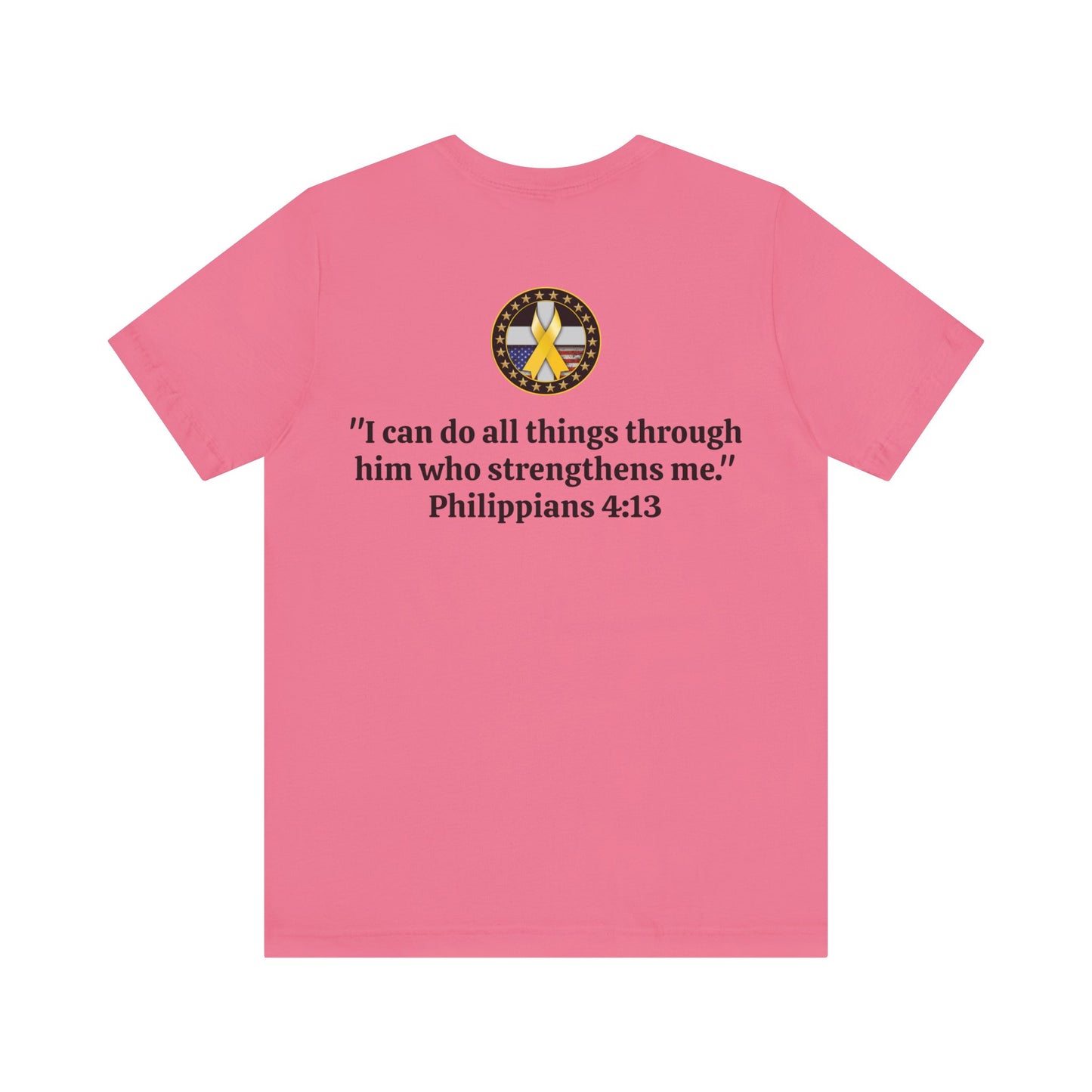 Hero Philippians 4:13 Scripture Unisex Jersey Short Sleeve Tee